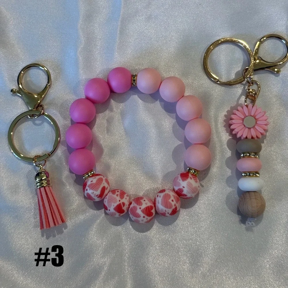 Beaded Tassel Keychain Bracelet & Bag Charm Set  (Pick 1 Set)